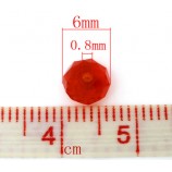 Rondel, czerwony, 6mm, 10 szt