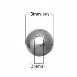 Шапочки для бусин, нерж. сталь, диаметр - 3 мм, 10 шт