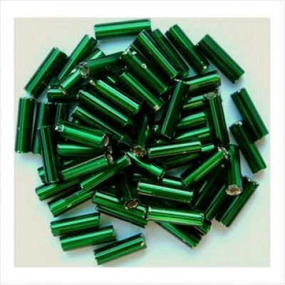 Стеклярус 3" 57120 / 931 (сатиновый, зеленый)