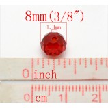 Rondel, czerwony, 8*6mm, 10 szt